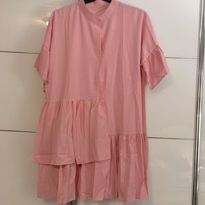 Women’s Dress XXL Pink Ruffles asymmetrical